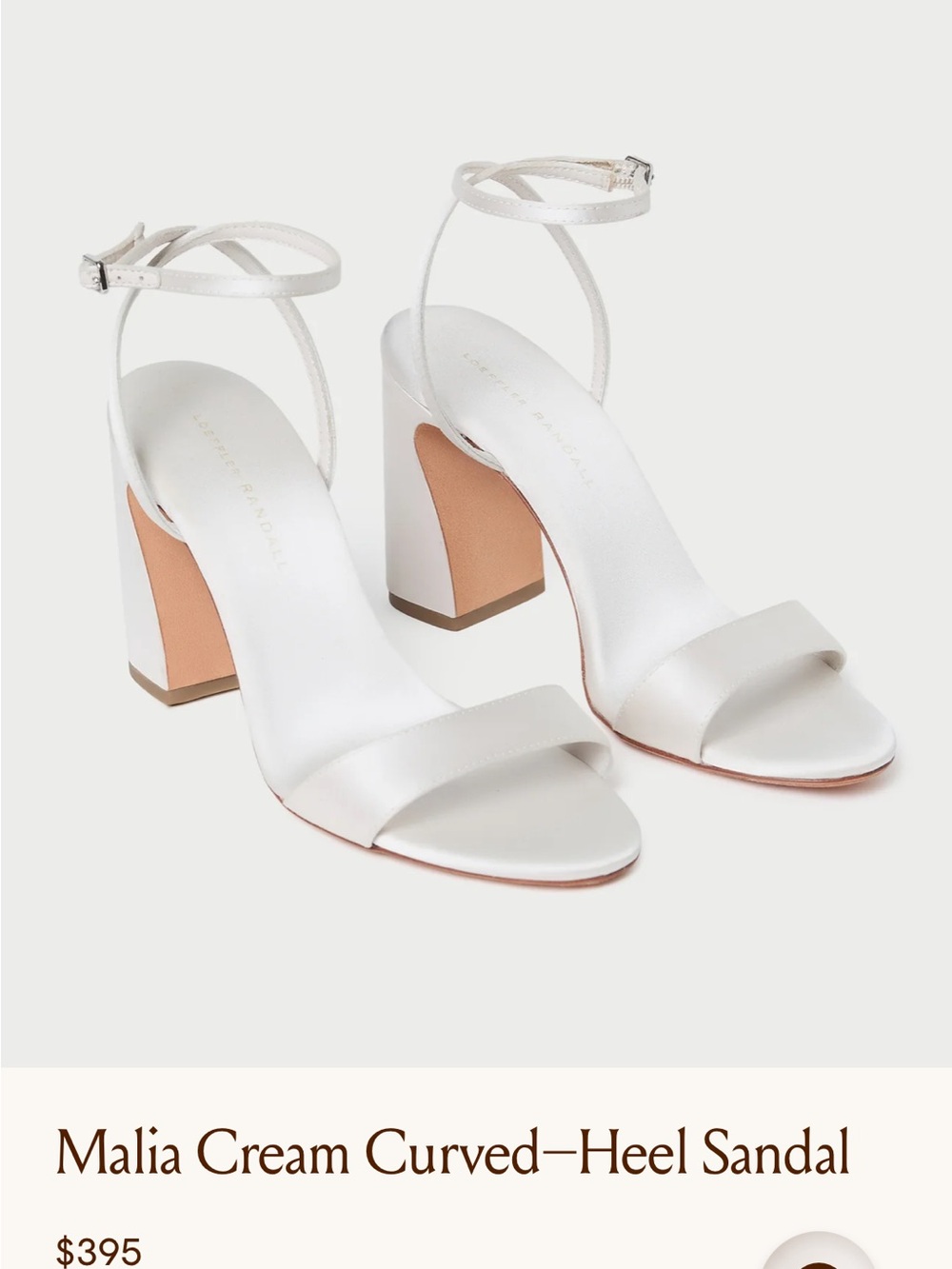 Loeffler Randall Cream Ankle-Strap Block-Heel Sandal Malia White